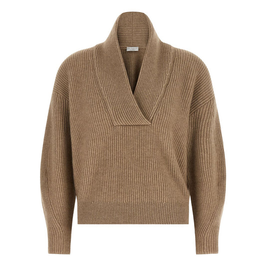 Brunello Cucinelli Beige Cashmere Cardigan