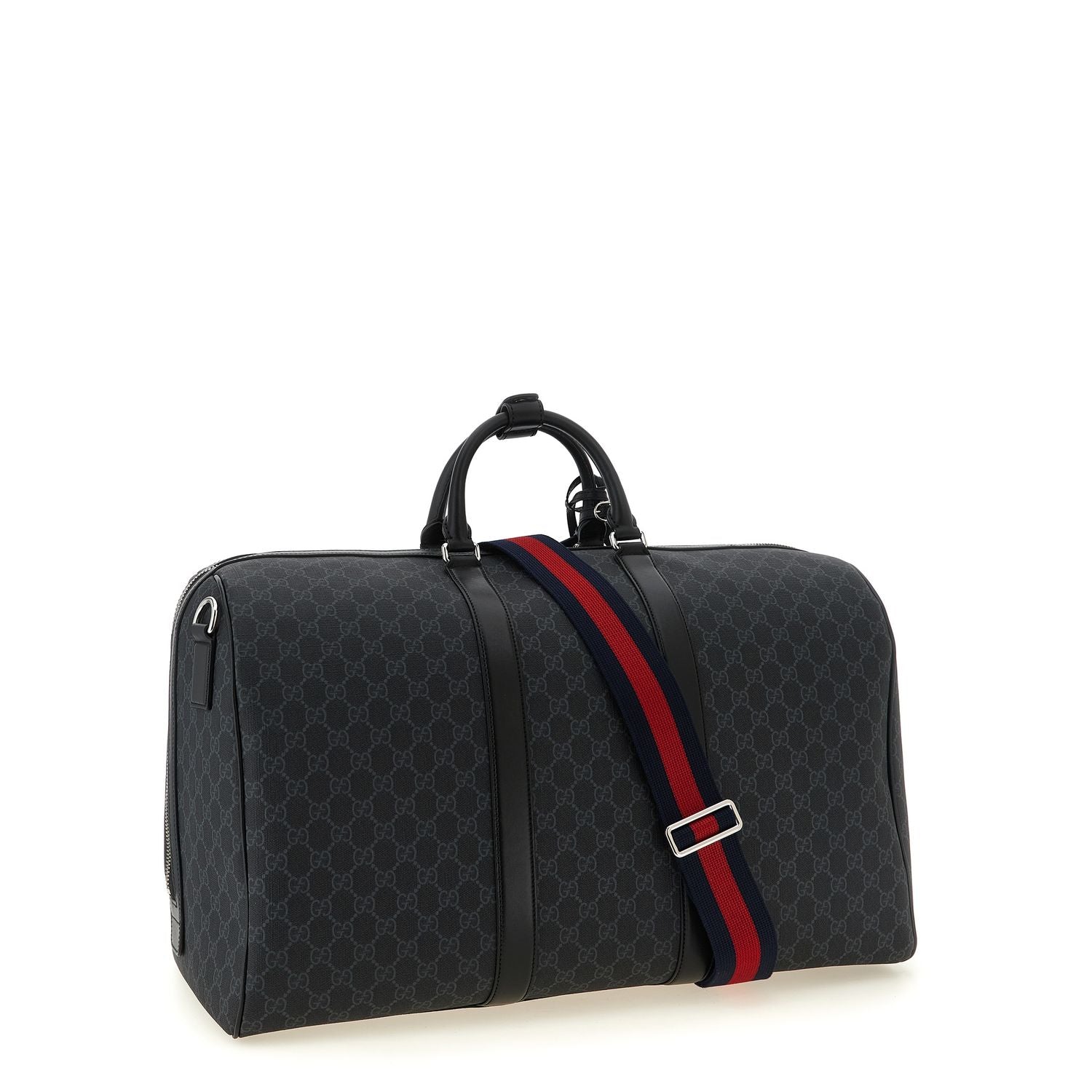 Gucci Black ‘GG Supreme’ Canvas Duffle Bag