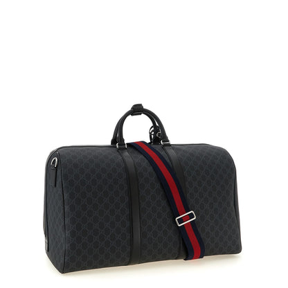 Gucci Black ‘GG Supreme’ Canvas Duffle Bag