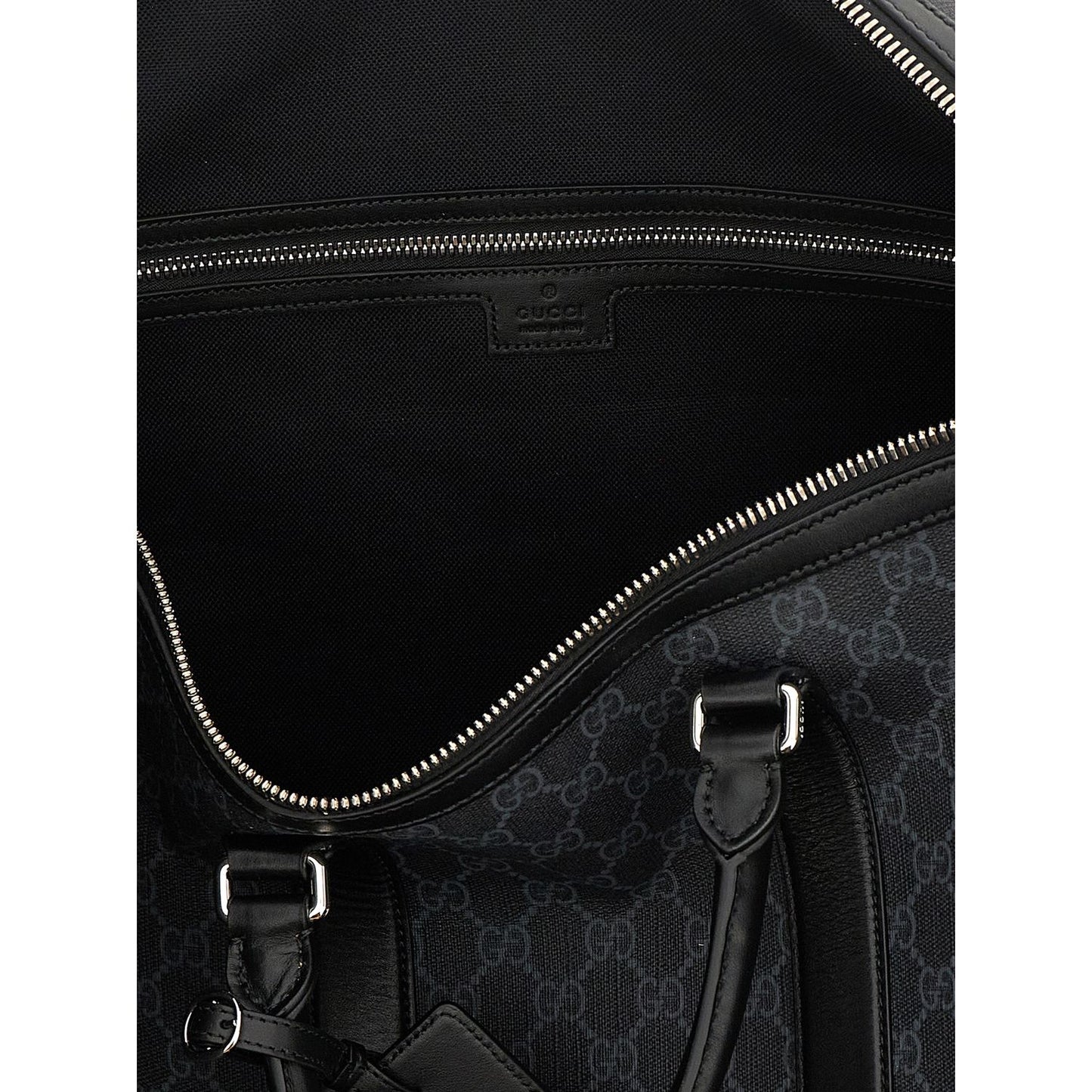 Gucci Black ‘GG Supreme’ Canvas Duffle Bag