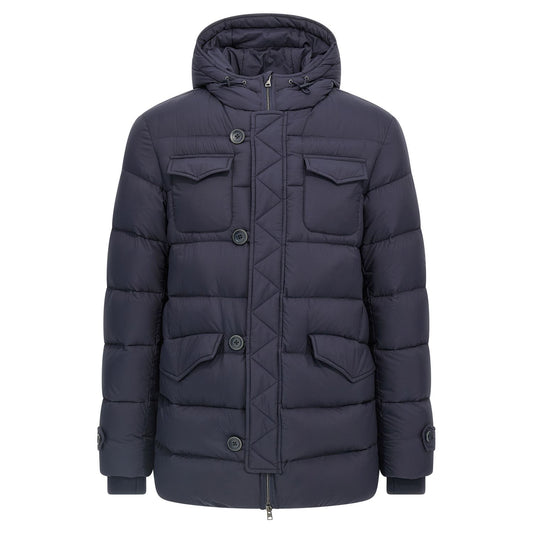 Herno Blue Polyamide Full-Length Jacket