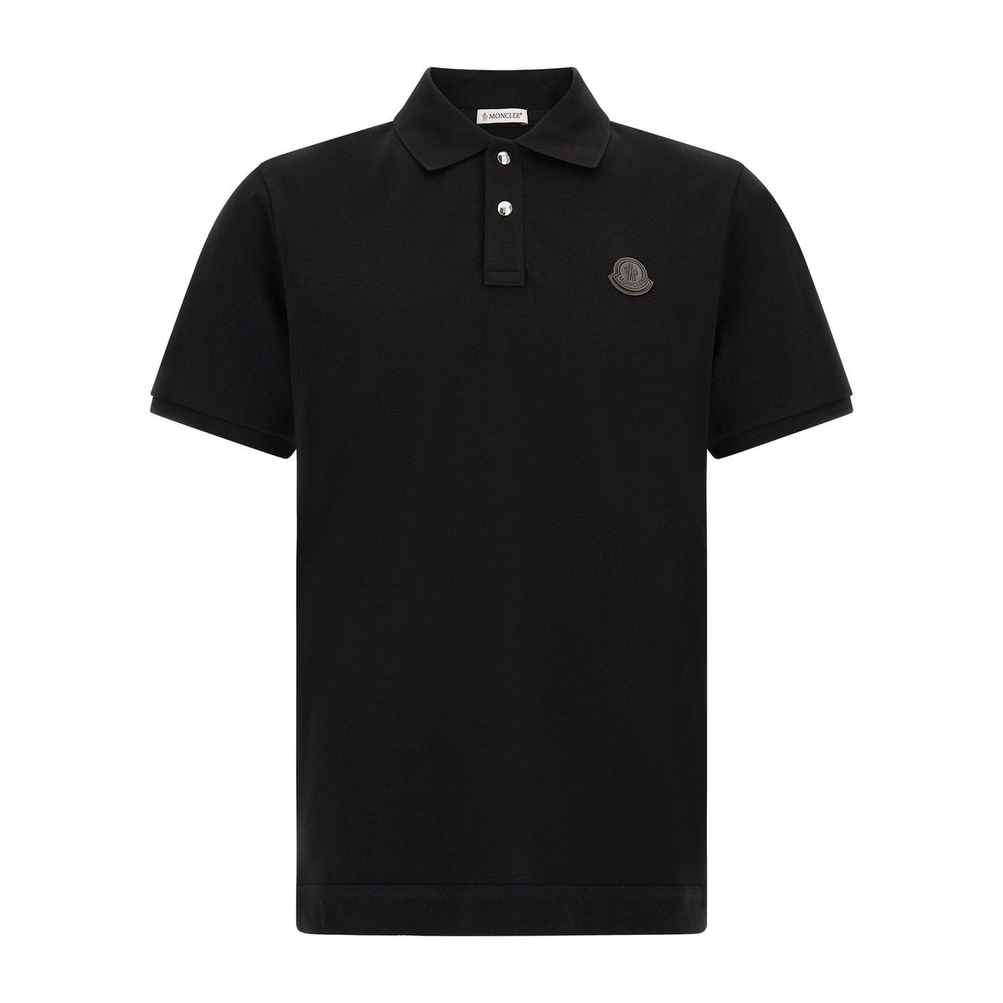 Moncler Black Leather Polo Shirt