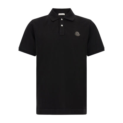 Moncler Black Leather Polo Shirt