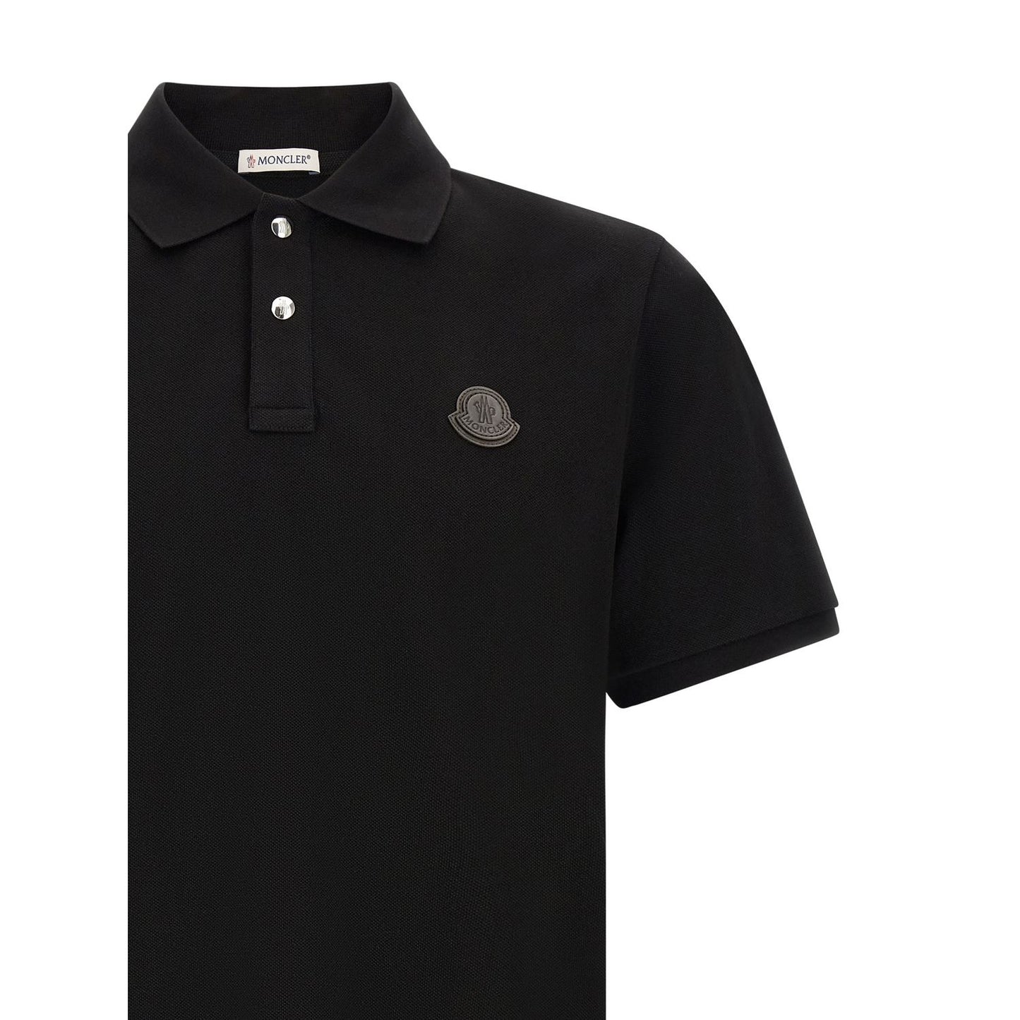 Moncler Black Leather Polo Shirt