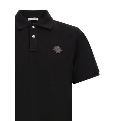 Moncler Black Leather Polo Shirt