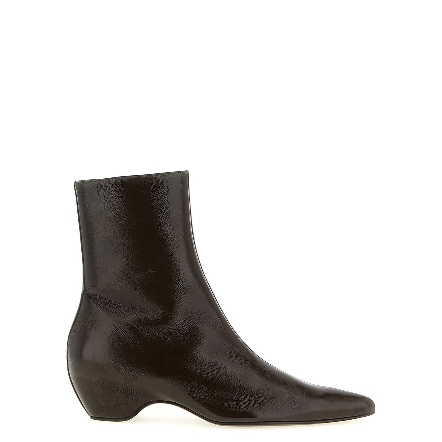 Khaite Brown Calfskin Ankle Boots