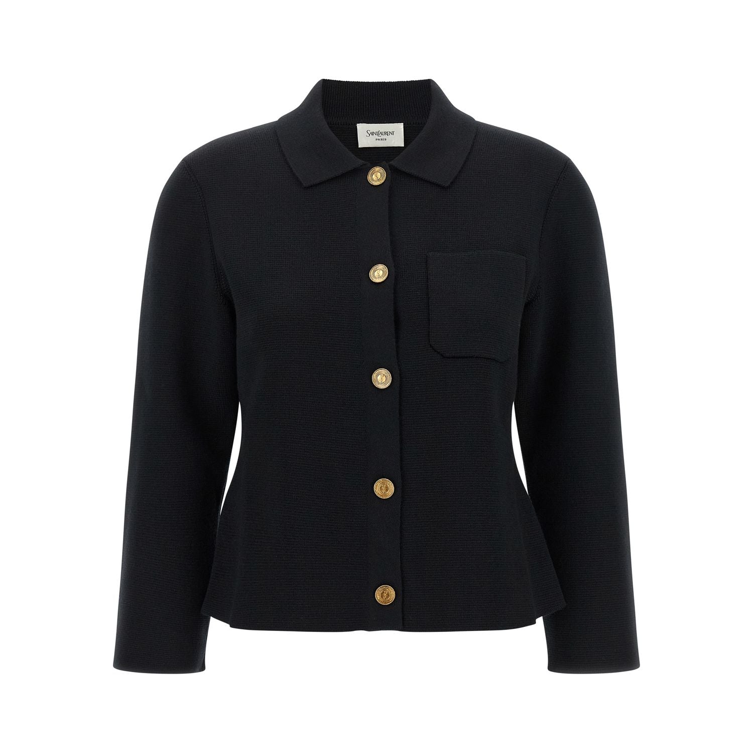 Saint Laurent Black Wool Cardigan