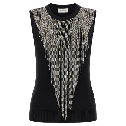 Sportmax Black Virgin Wool Tank Tops