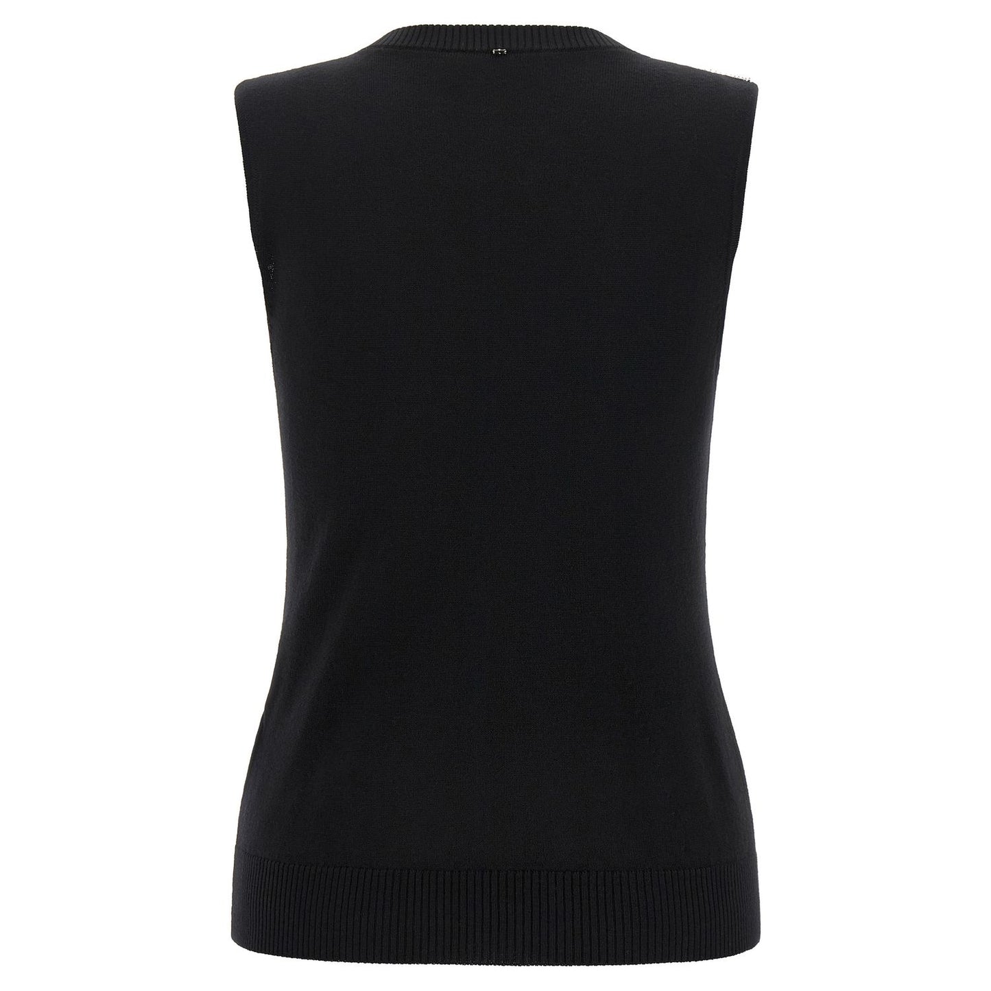 Sportmax Black Virgin Wool Tank Tops