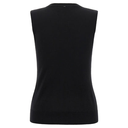Sportmax Black Virgin Wool Tank Tops