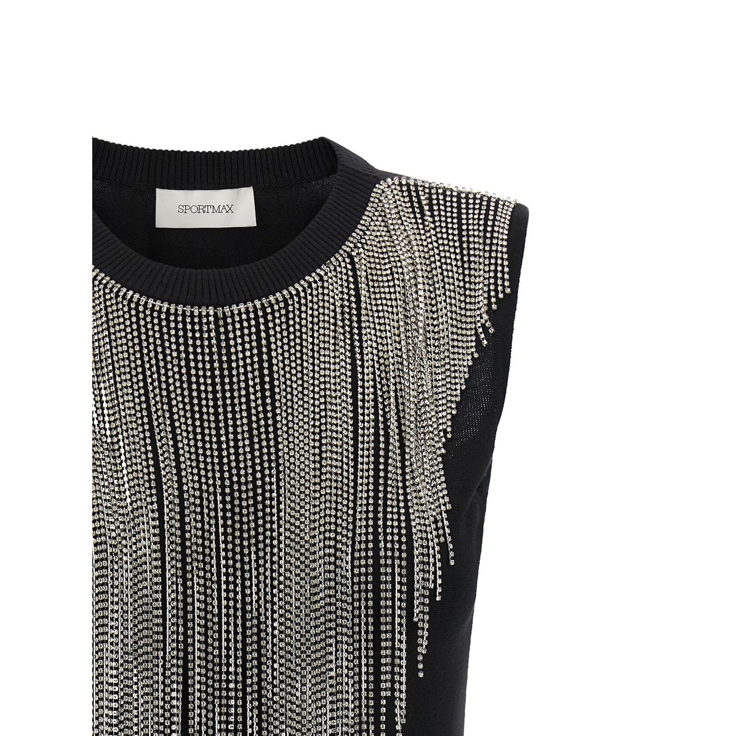 Sportmax Black Virgin Wool Tank Tops