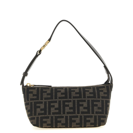 Fendi Brown Polyester Clutch Bag