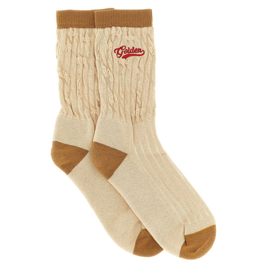 Golden Goose Beige Cotton Socks