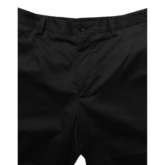 Dolce & Gabbana Black Cotton Mid Waist Men Bermuda Shorts