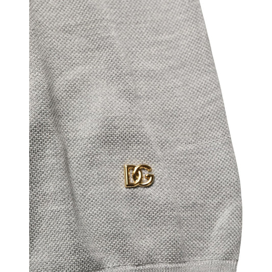 Dolce & Gabbana Gray Silk Crew Neck Short Sleeves T-shirt
