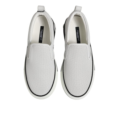 Dolce & Gabbana White Perforated Custom 2.Zero Sneakers Shoes