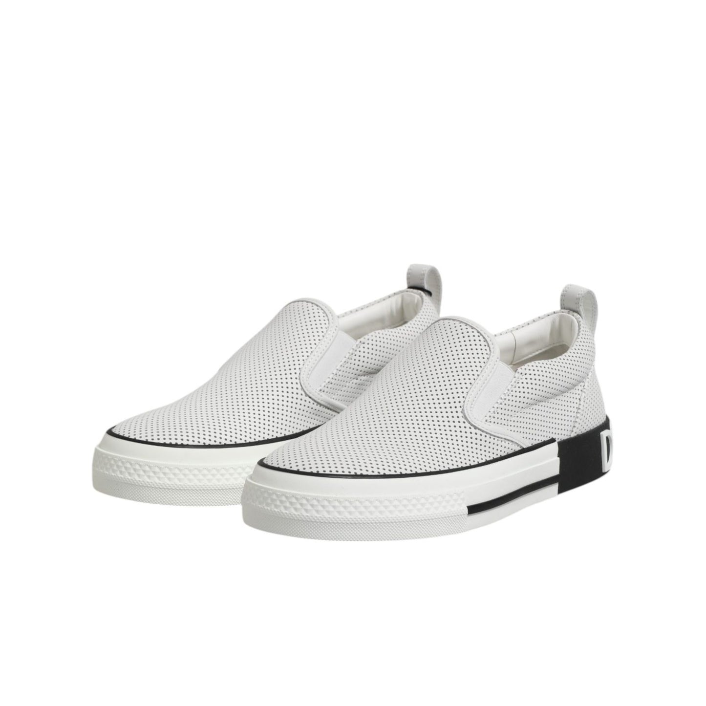 Dolce & Gabbana White Perforated Custom 2.Zero Sneakers Shoes
