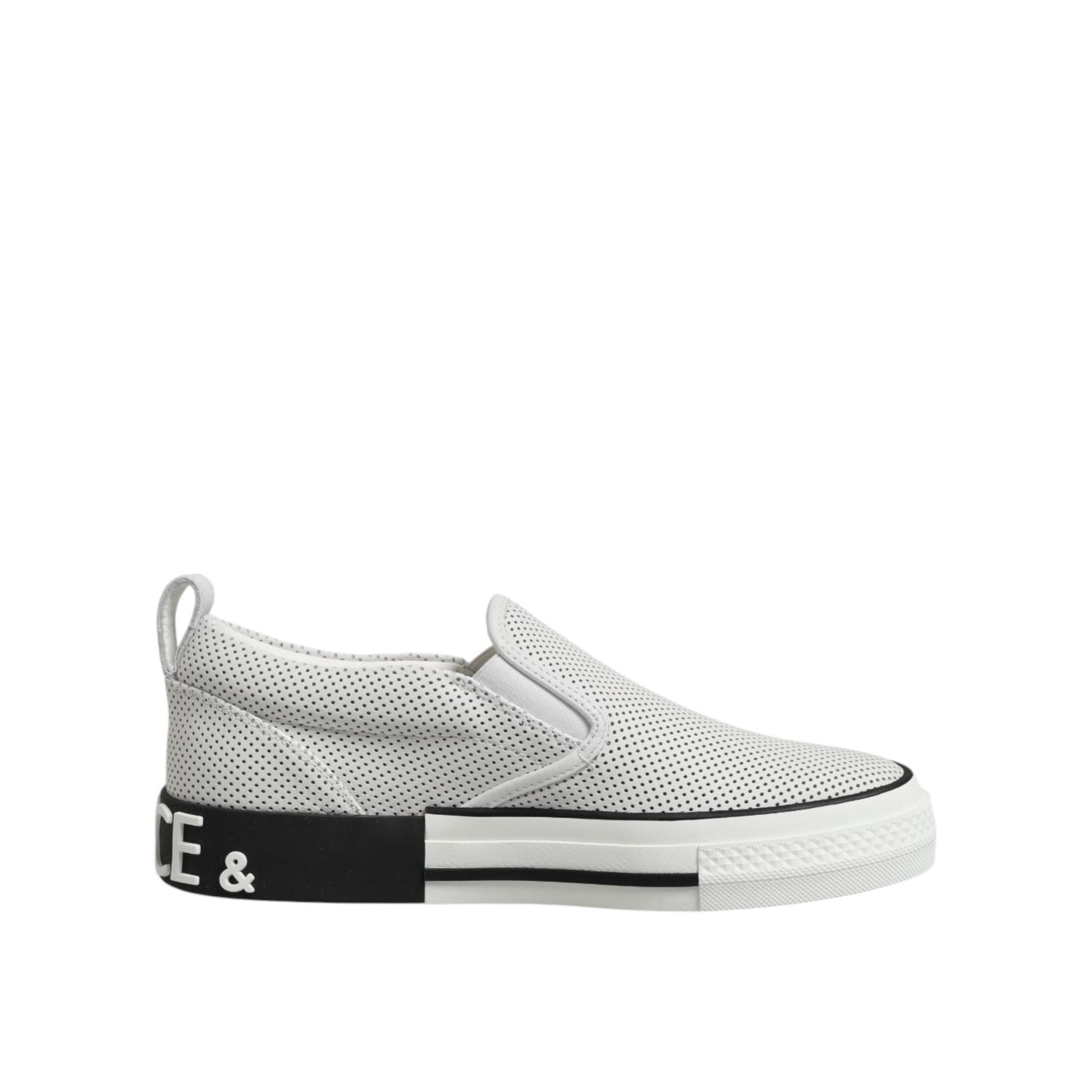 Dolce & Gabbana White Perforated Custom 2.Zero Sneakers Shoes