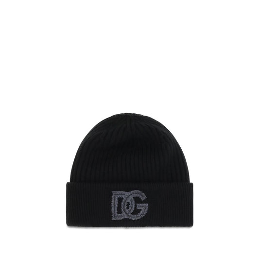Dolce & Gabbana Black Wool Oves Aries Beanie