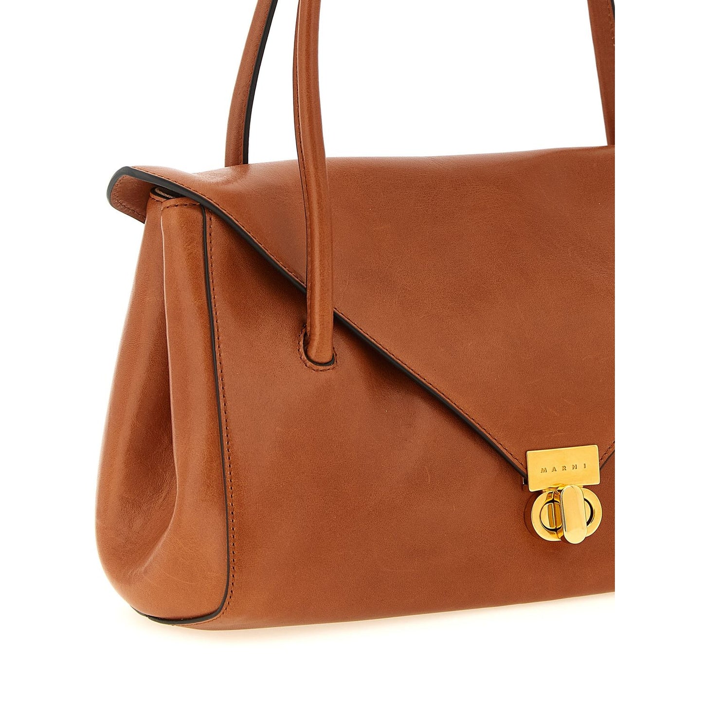 Marni Brown Calfskin Shoulder Bag