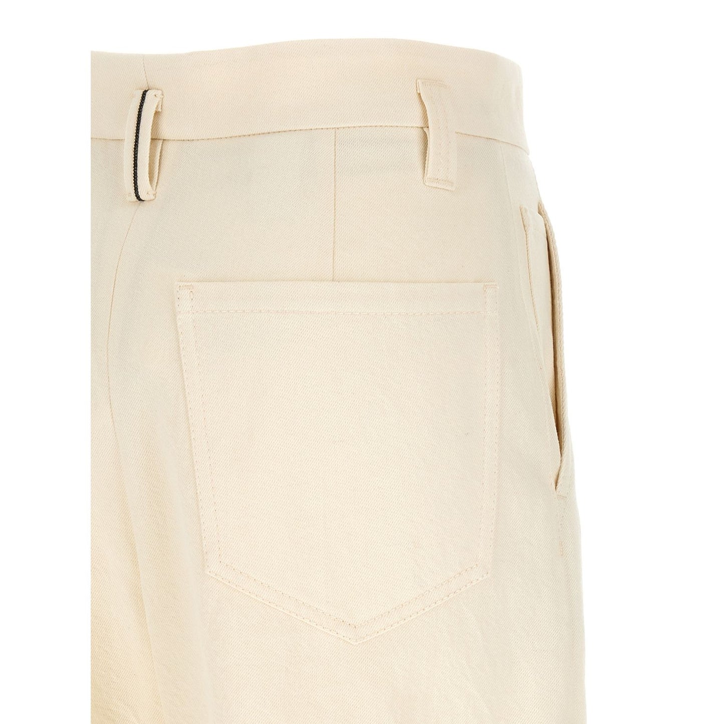 Brunello Cucinelli White Cotton Casual Pants