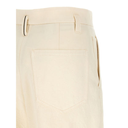 Brunello Cucinelli White Cotton Casual Pants