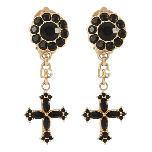 Dolce & Gabbana Black Brass Earrings