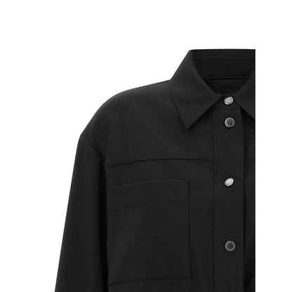 Max Mara Black Wool Full-Length Jacket