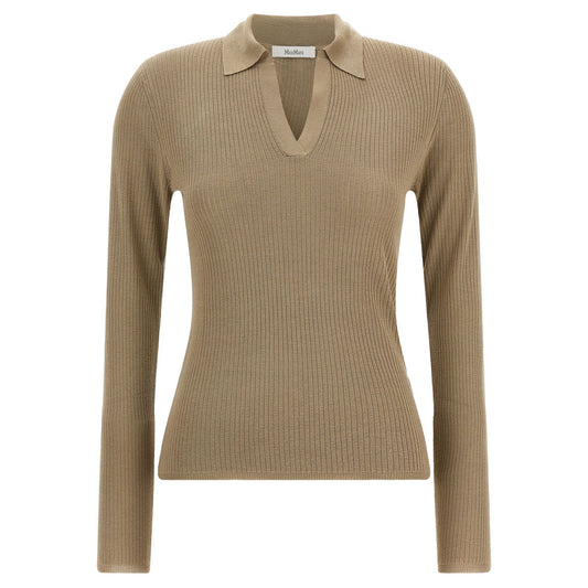 Max Mara Beige Silk Cardigan