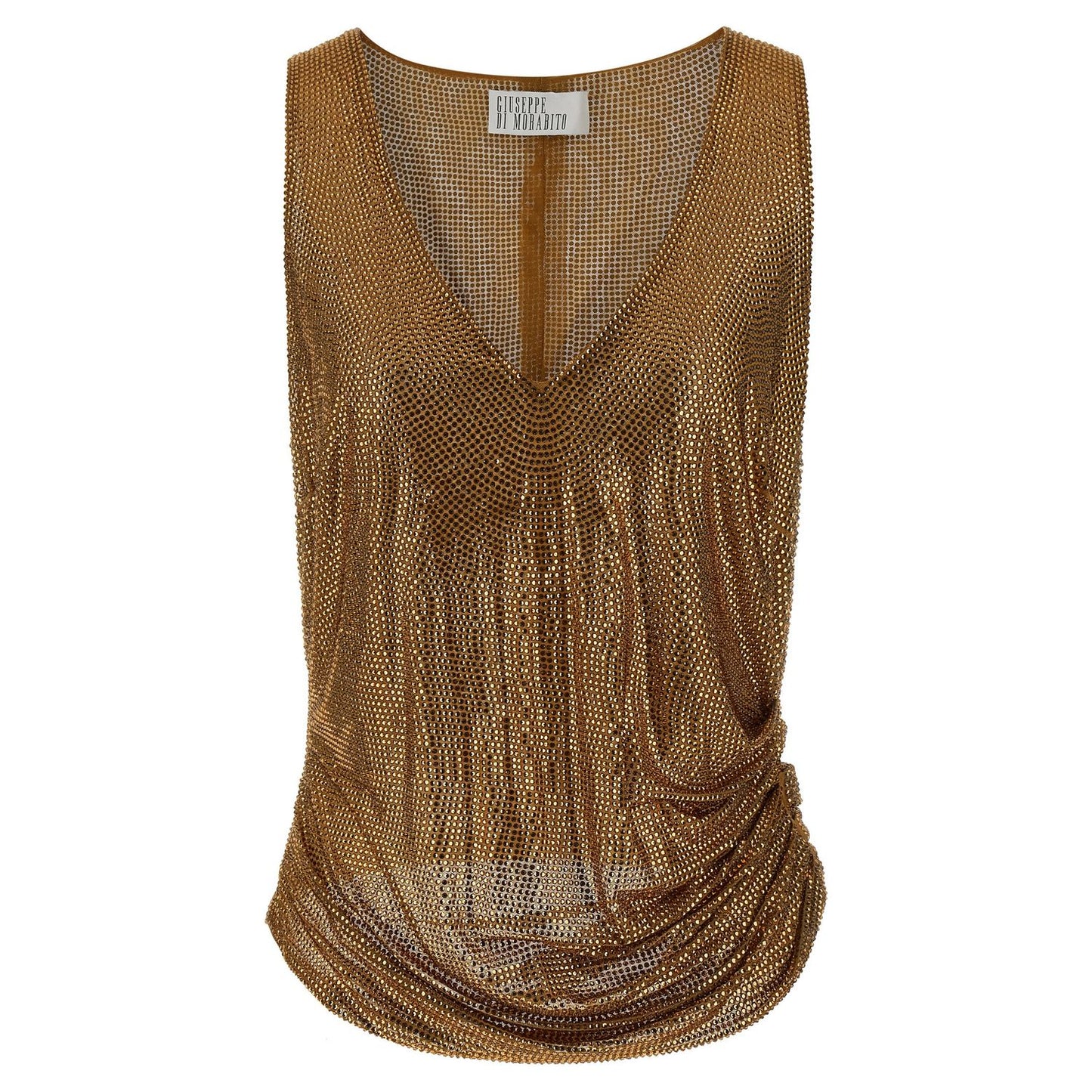 Giuseppe Di Morabito Gold Polyamide Tank Tops