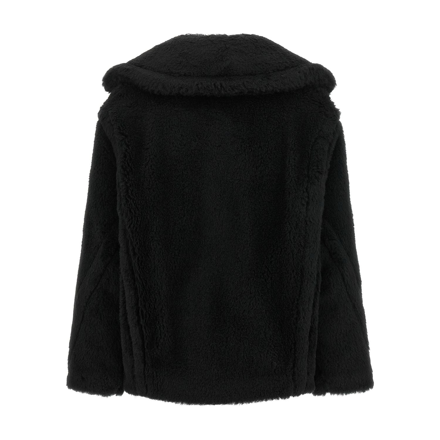 Max Mara Black Alpaca Leather Coat