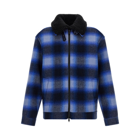 Balenciaga Blue Virgin Wool Bomber