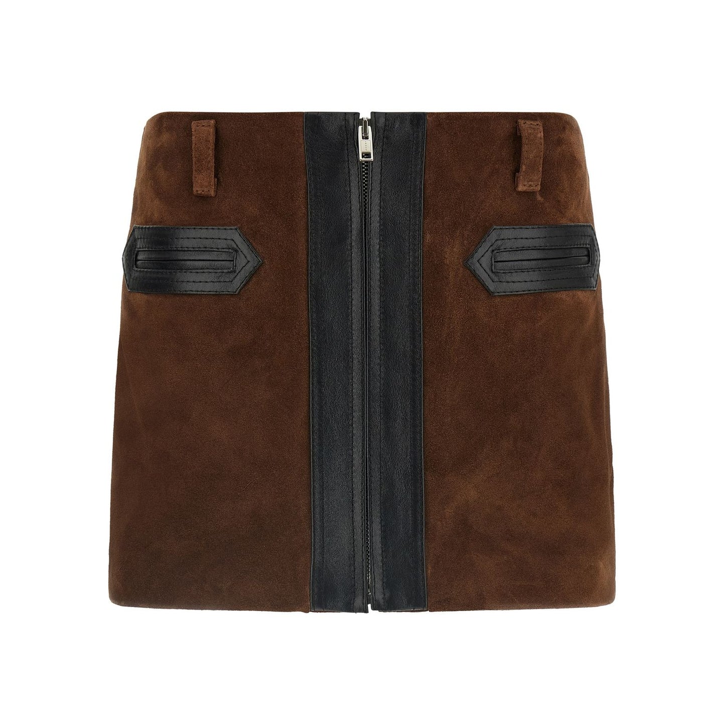 Marni Brown Calfskin Long Skirt