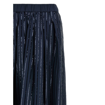 Max Mara Blue Cotton Mini Skirt