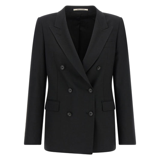 Tagliatore Black Polyester Blazer