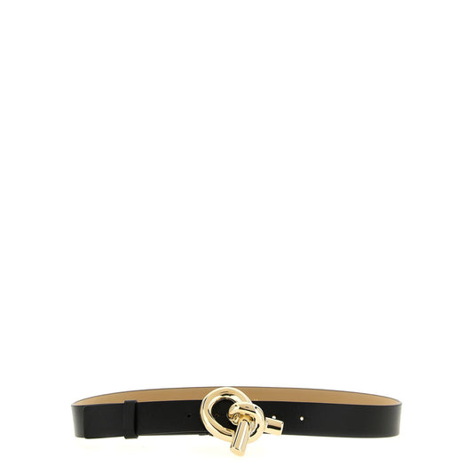 Fabiana Filippi Black Leather Thin Belt