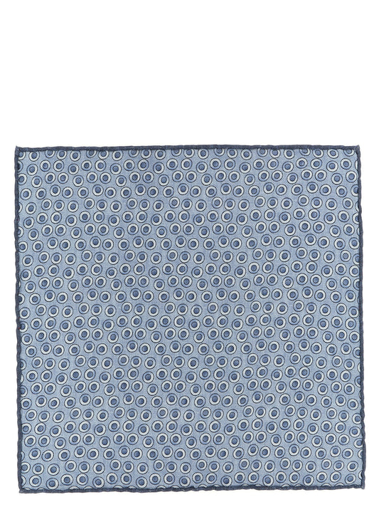 Brunello Cucinelli Blue Silk Pocket Square