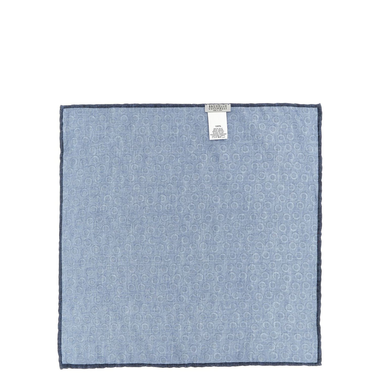 Brunello Cucinelli Blue Silk Pocket Square