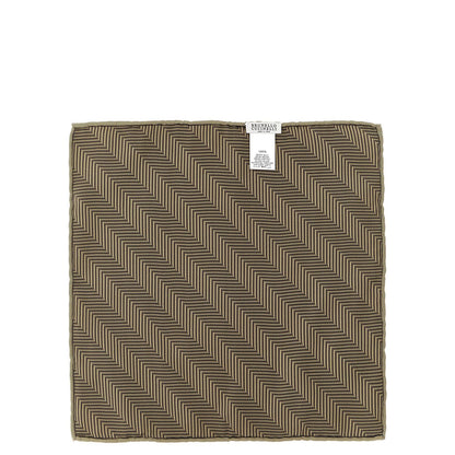 Brunello Cucinelli Beige Silk Pocket Square