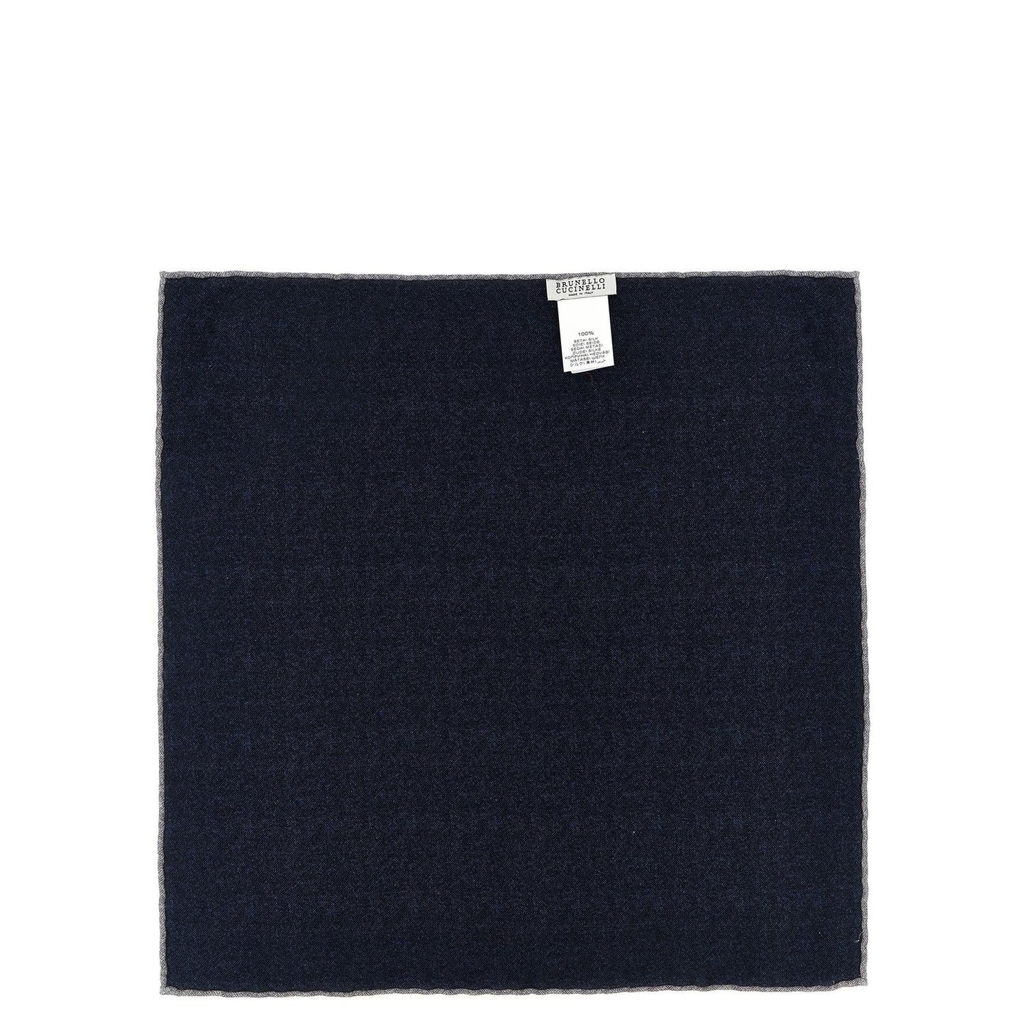 Brunello Cucinelli Blue Silk Pocket Square