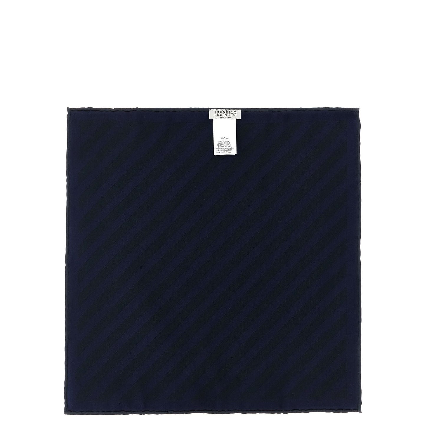 Brunello Cucinelli Blue Silk Pocket Square
