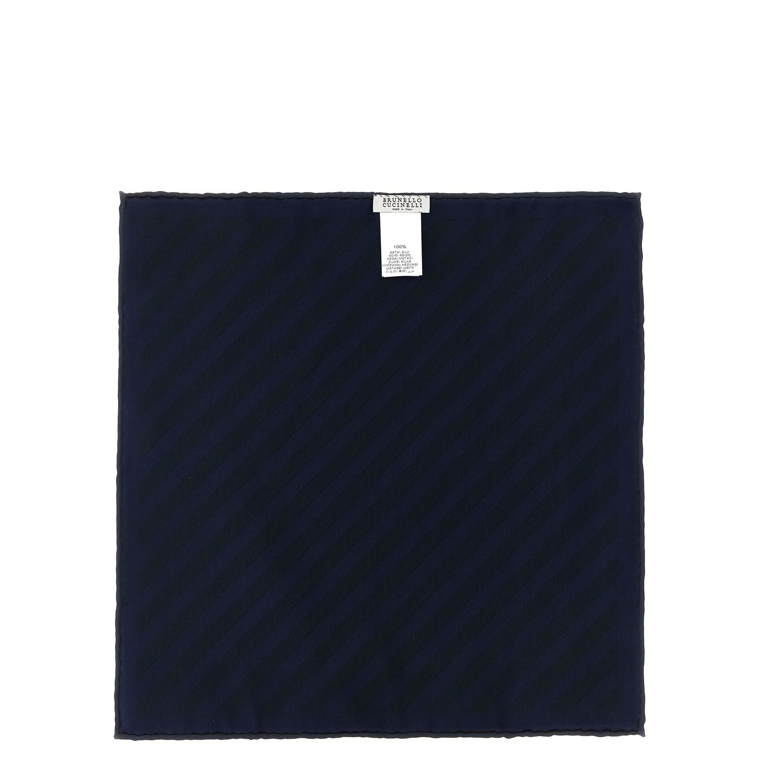 Brunello Cucinelli Blue Silk Pocket Square