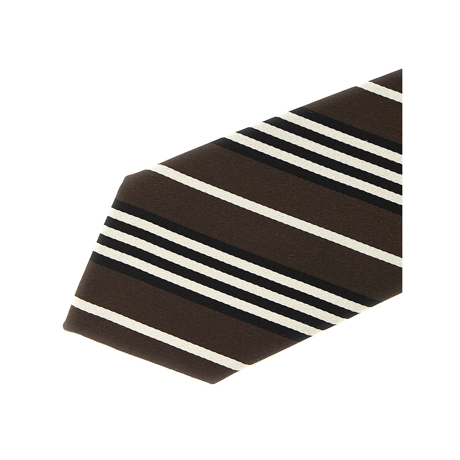Saint Laurent Brown Silk Tie