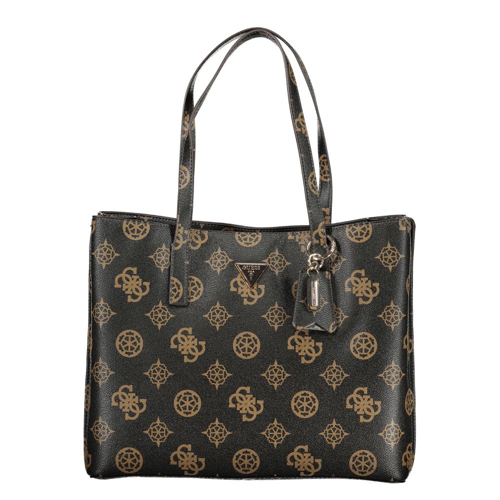 Guess Jeans Brown Polyurethane Women's Bag with Dual Handles and Spacious Compartments
