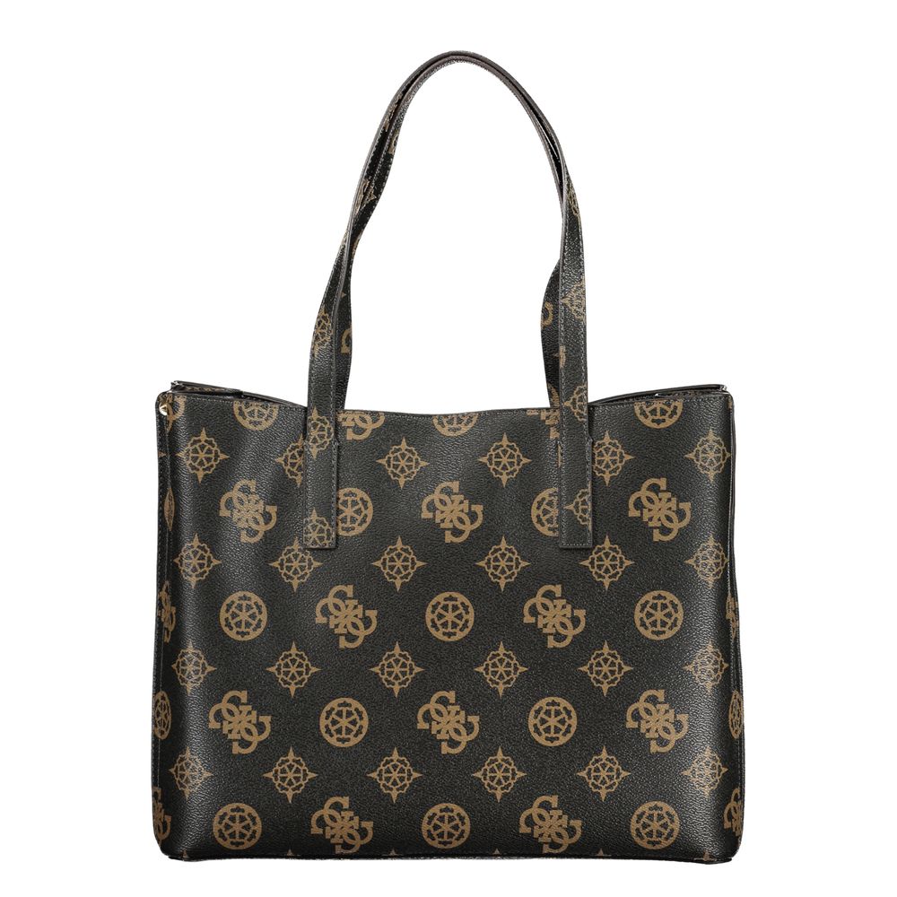 Guess Jeans Brown Polyurethane Women's Bag with Dual Handles and Spacious Compartments