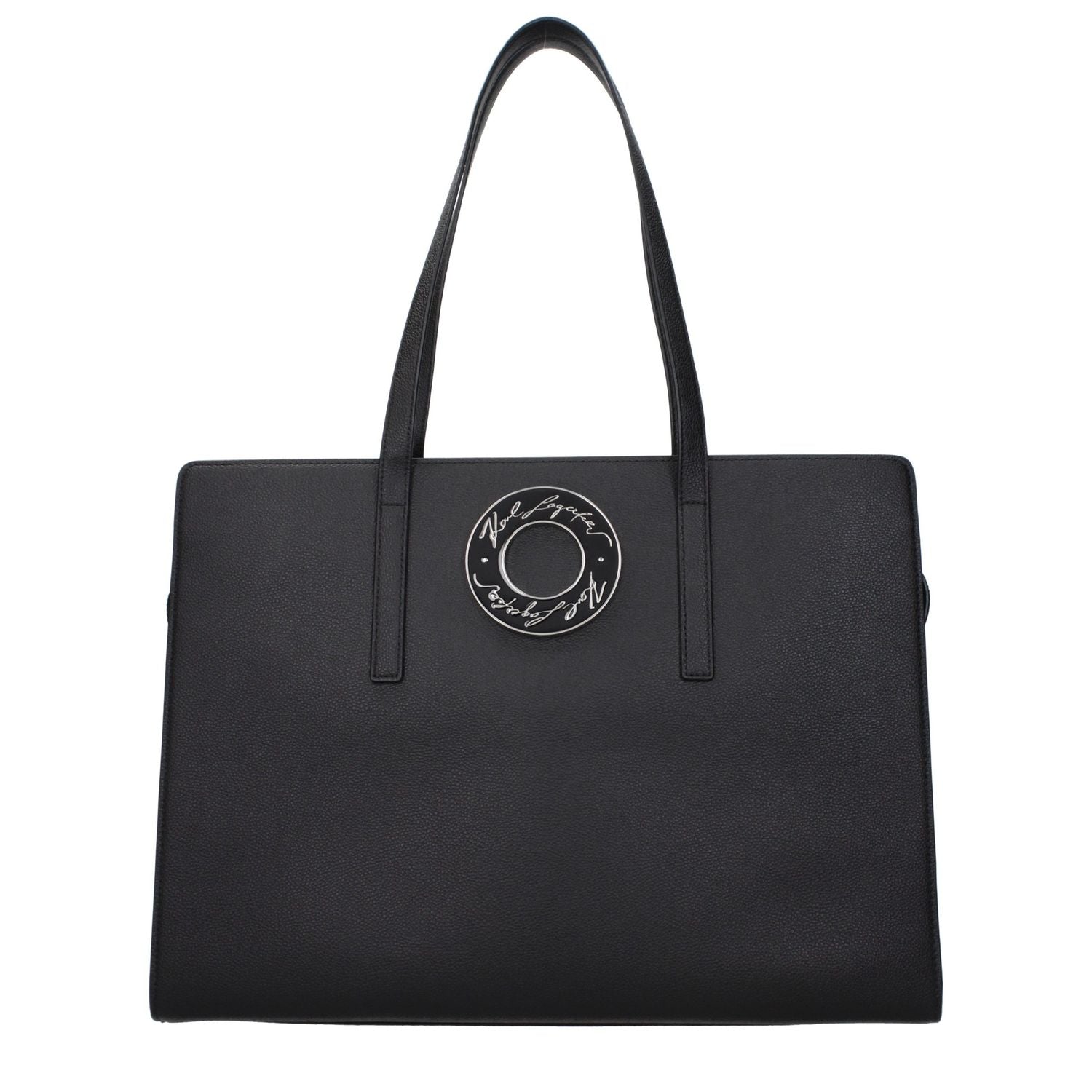 Karl Lagerfeld Black Leather Shoulder Bag