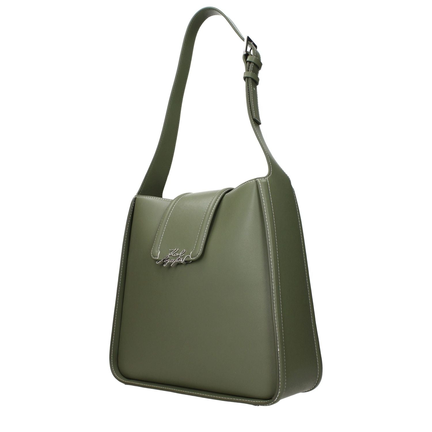 Karl Lagerfeld Green Leather Shoulder Bag
