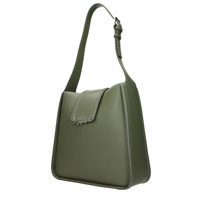 Karl Lagerfeld Green Leather Shoulder Bag
