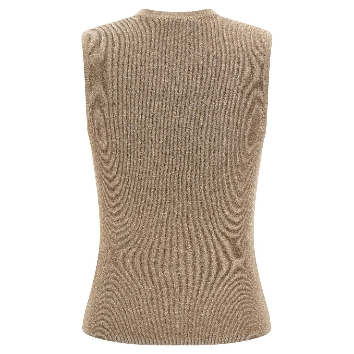 Max Mara Beige Polyamide Sleeveles T-Shirt