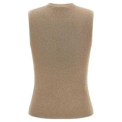 Max Mara Beige Polyamide Sleeveles T-Shirt
